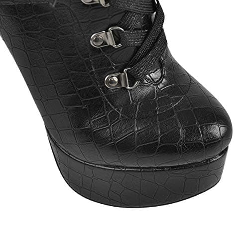 Richealnana Women's Black Mid-calf Stiletto Booties Size 9.5