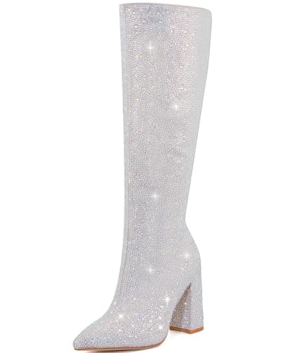 Rhinestone Cowgirl Boots for Women — Silver