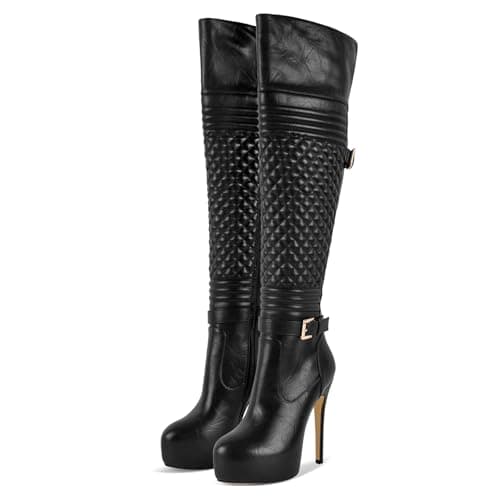 Richealnana Women's Wide Calf Over-The-Knee Stiletto Boot