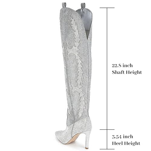 Sparkly Rhinestone Over Knee Boots for Women