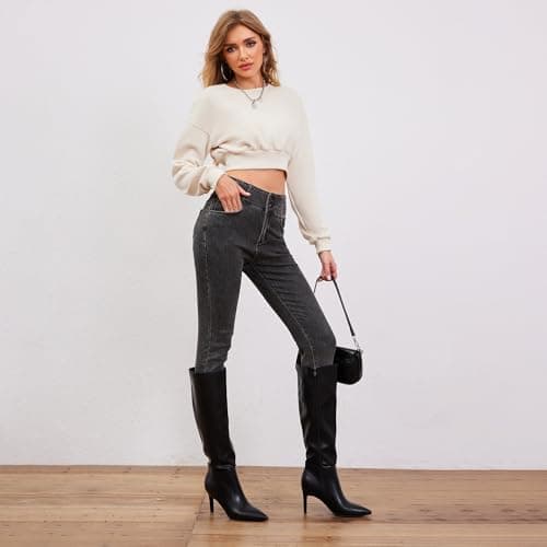 Modatope Women's Knee High Stiletto Heel Zipper Boot