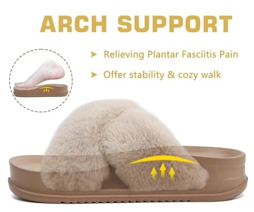 Cross-Band Platform Slippers for Women