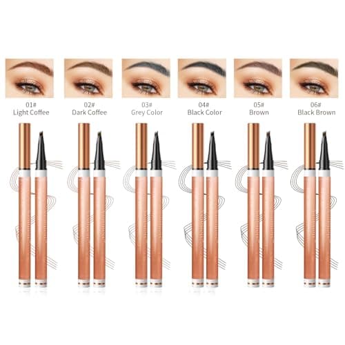 2# Dark Brown 6-Color Waterproof Eyebrow Pen