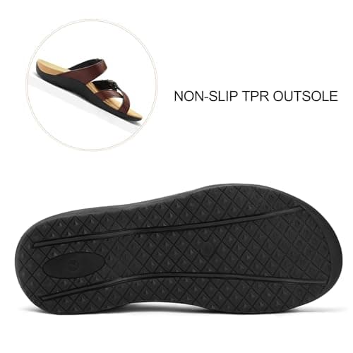 Mysoft Women's Arch Support Slide SandalsComfortable Walk Summer Flip Flops