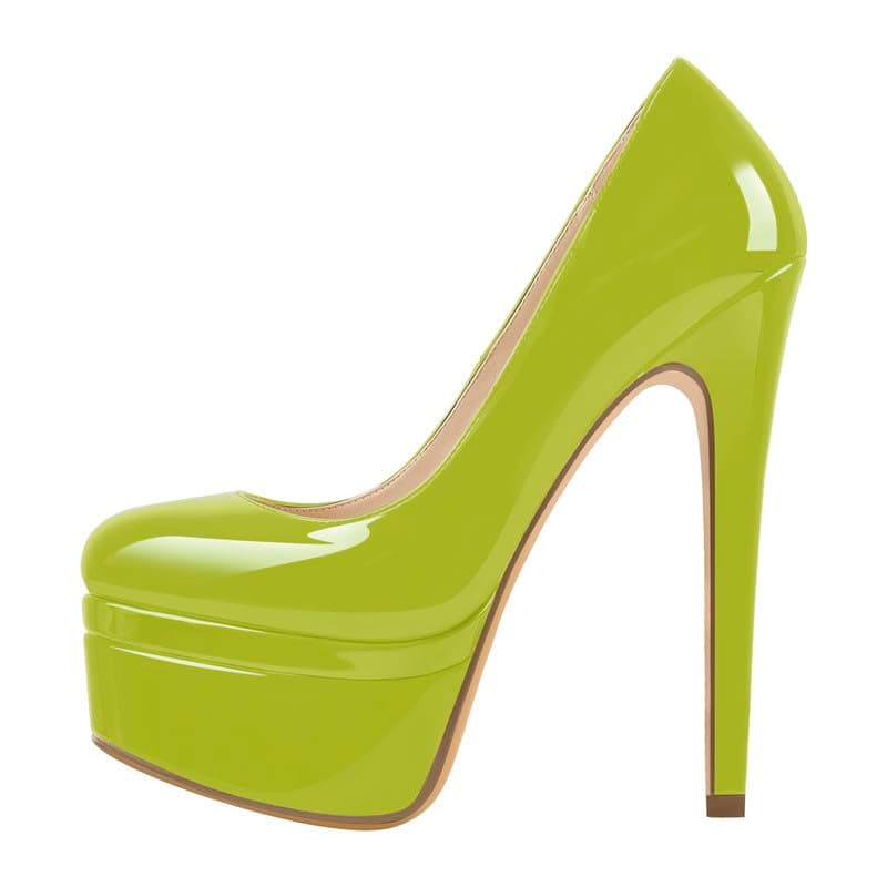 Richealnana Women's Double Platform Stiletto Heels — Green Double Platform