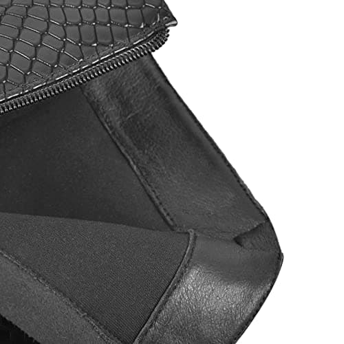 Richealnana Women's Chunky Heel Snake Print Zipper Ankle Boots