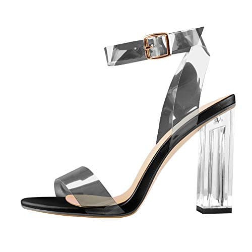 Richealnana Women's Transparent Adjustable Buckle Dress Sandals