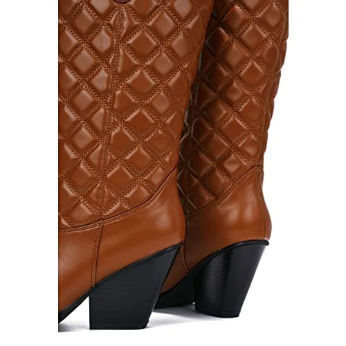 Simple Pointed Toe Block Heel Cowboy Boots