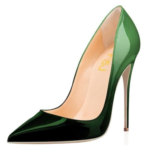 FSJ Women's Stilettos Formal Pointed Toe High Heel Shoes Größe 4-15 US — Green Gradient