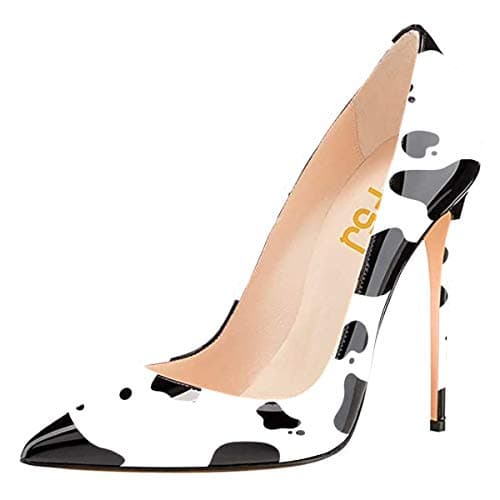 FSJ Women's Stilettos Formal Pointed Toe High Heel Shoes Größe 4-15 US — Cow