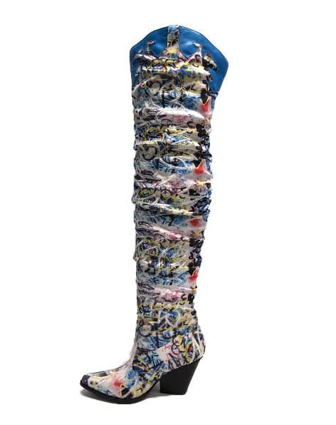 Cape Robbin Kelsey-21 Western Cowgirl Boots for Women — Blue Multi