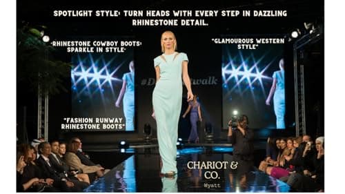Chariot & Co Wyatt Sparkly Cowgirl Boots – Silver, Gold, Black Rhinestone Heel