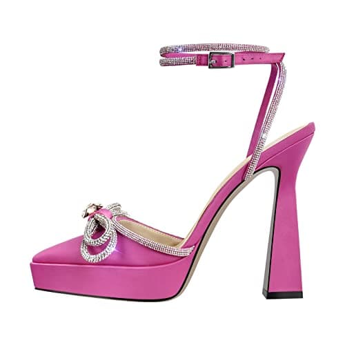 Richealnana Women's Platform Bowknot Stiletto Heel Sandals for Party Prom