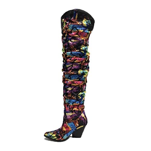Cape Robbin Kelsey-21 Western Cowgirl Boots for Women — Black Multi