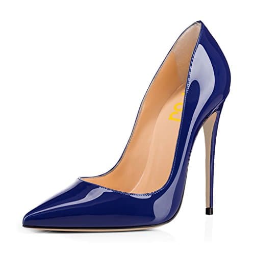 FSJ Women's Stilettos Formal Pointed Toe High Heel Shoes Größe 4-15 US — Blue