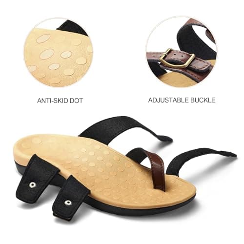 Mysoft Women's Arch Support Slide SandalsComfortable Walk Summer Flip Flops