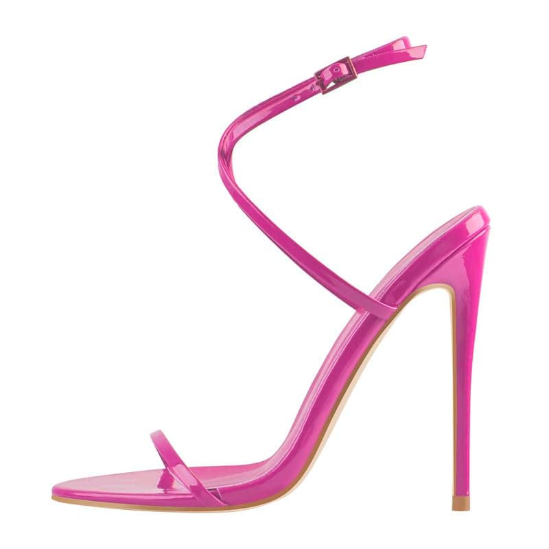 Richealnana Women's Crisscross Ankle Strap Stilettos Sandals — Pink