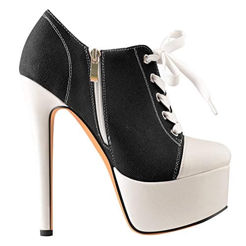Richealnana Women's Canvas Ankle Boots Platform Sneaker
