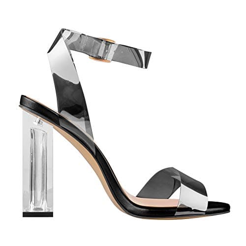 Richealnana Women's Transparent Adjustable Buckle Dress Sandals