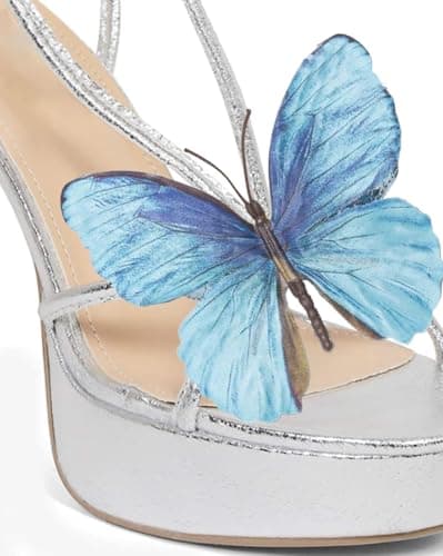 MissHeel Platform Lace-Up High Heels with Butterfly Detail