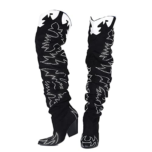 Cape Robbin Kelsey-21 Western Cowgirl Boots for Women — Stone Black