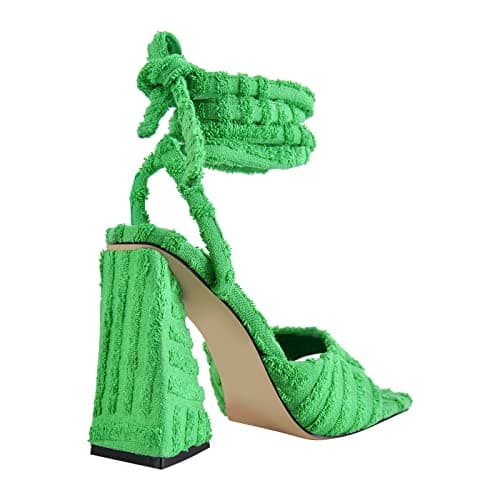 Richealnana Women's Square Toe Chunky Heel Strappy Sandals