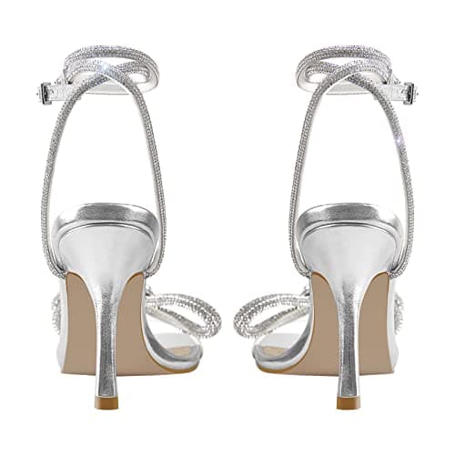 Richealnana Women's Pointed Toe Bowknot Stiletto Heel Sandals for Party Prom