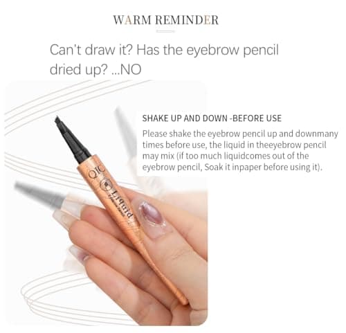 Q706 4-Tipped Dark Brown Eyebrow Pen, Precise & Long-lasting