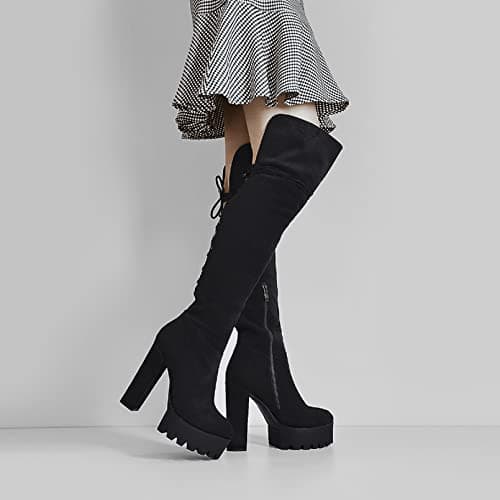 Richealnana Women's Platform Over-the-Knee High Boots