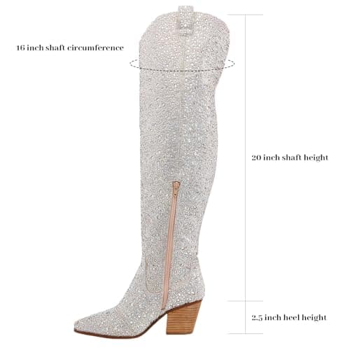 Rhinestone Over the Knee Cowboy Boots for Women