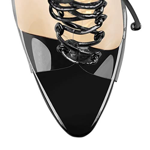 Richealnana Women's Clear Stiletto Heel Lace Up Sandals
