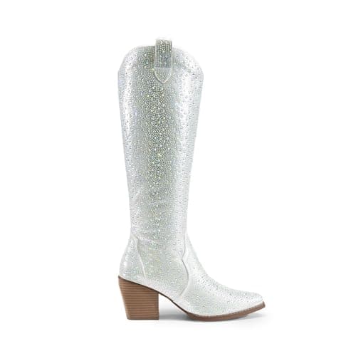 Dream Pairs Women's Comfortable Cowboy Boots - Embroidered Pointed Toe Zipper Heel