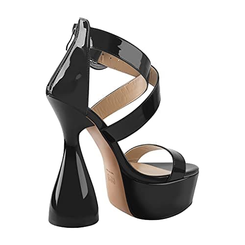 Richealnana Women's Crisscross Ankle Buckle Stilettos