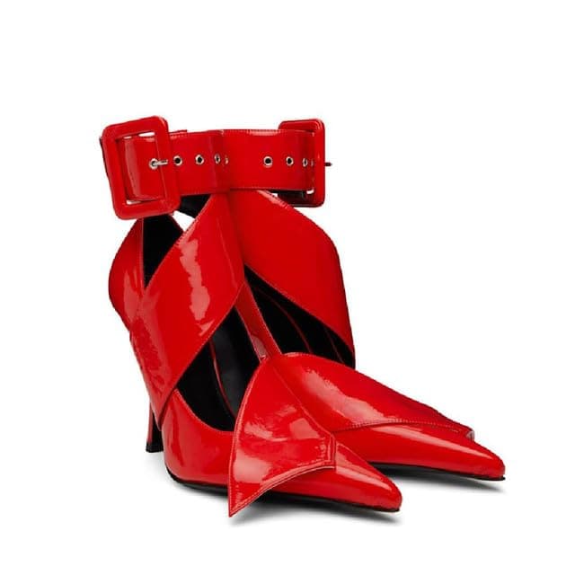 Richealnana Women's Pointed Toe Strap Buckle Pumps for Party & Wedding