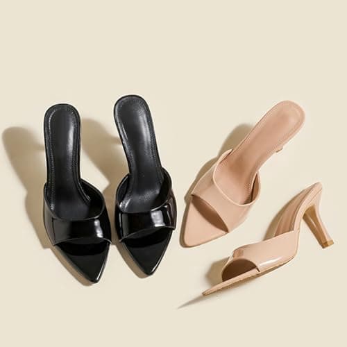 Galonfulty Women's Patent Leather Heel Sandals for Formal Party Dresses
