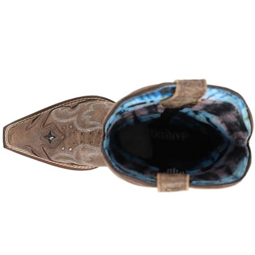 Laredo Womens Lucretia Tooled-Inlay Embroidery Studded Snip Toe Mid Calf Boots - Brown