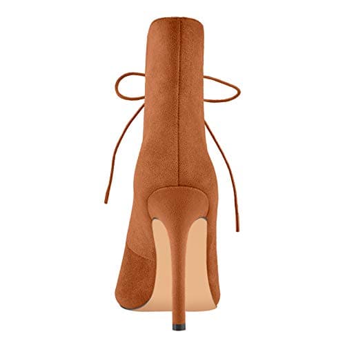 Women's Peep Toe Lace Up Ankle Booties