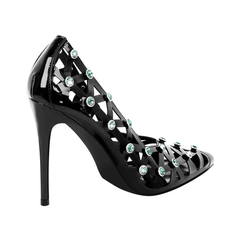 Richealnana Women's Pointed Toe Rhinestone Pumps for Party Prom