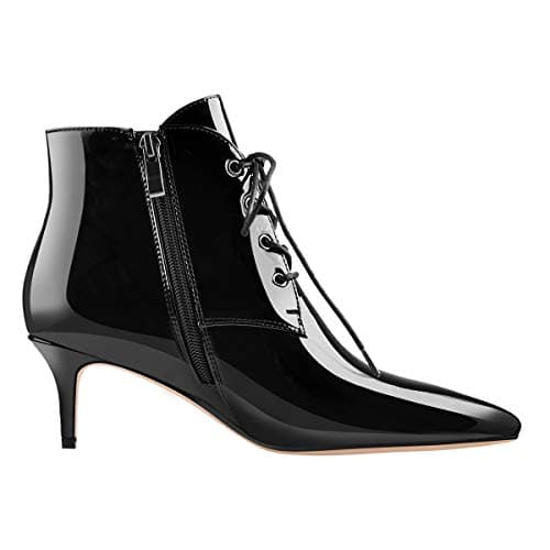 Richealnana Women's Low Heel Ankle Bootie Pointed Toe Comfort Walking Boots
