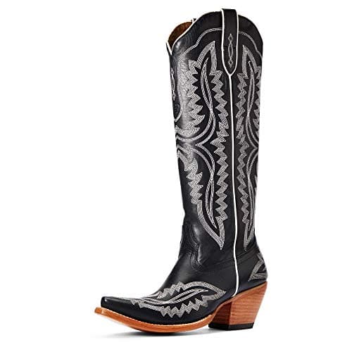 ARIAT Women's Casanova Knee-High Western Boot, Brushed Leather Booties — Dark Brown