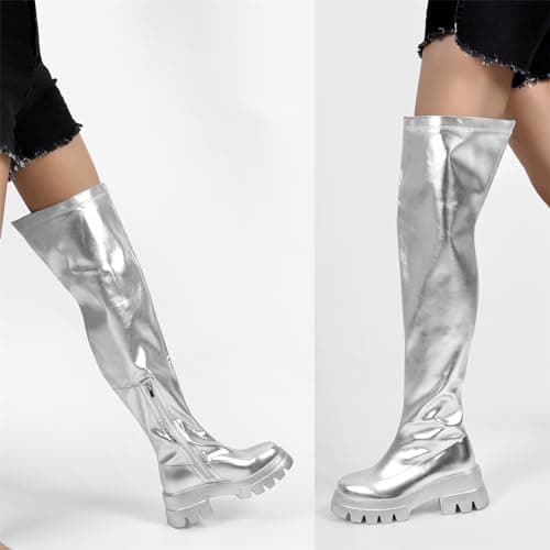 Richealnana Women's Thigh High Closed Toe Over-the-Knee Boots