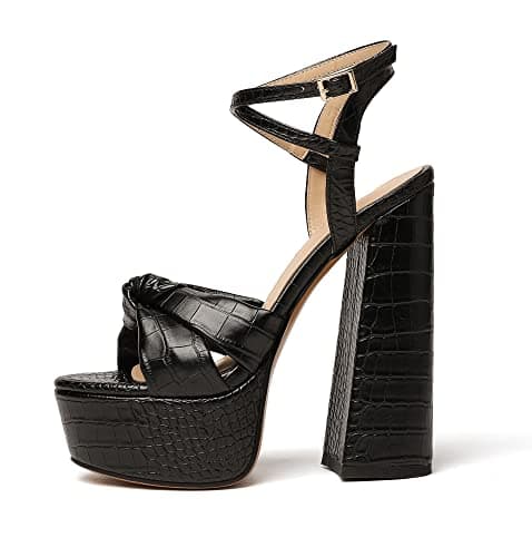 YODEKS Women's Peep Toe Ankle Strap Animal Print Sandals