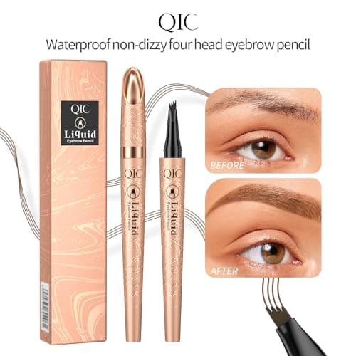Q706 4-Tipped Dark Brown Eyebrow Pen, Precise & Long-lasting