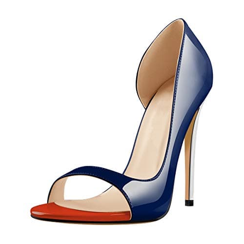 Richealnana Women's Slip-On Stilettos with Elegant Cutouts — Blue