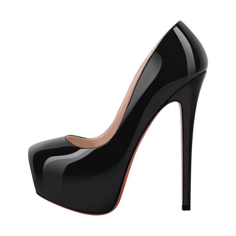 Richealnana Women's Double Platform Stiletto Heels — Black B