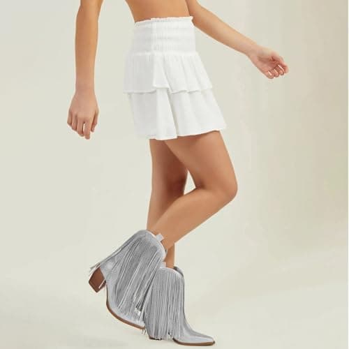 HICLOTSA Sparkly Rhinestone Western Ankle Boots for Women