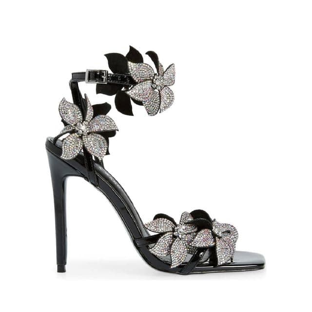 Richealnana Women's Sparkle Floral Stiletto Heel Sandboxals For Party Prom