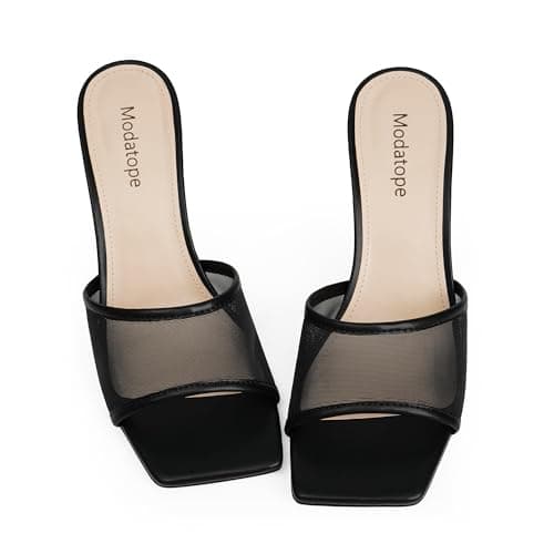 Modatope Women's Open Toe Heeled Sandals with Chunky Block Heel