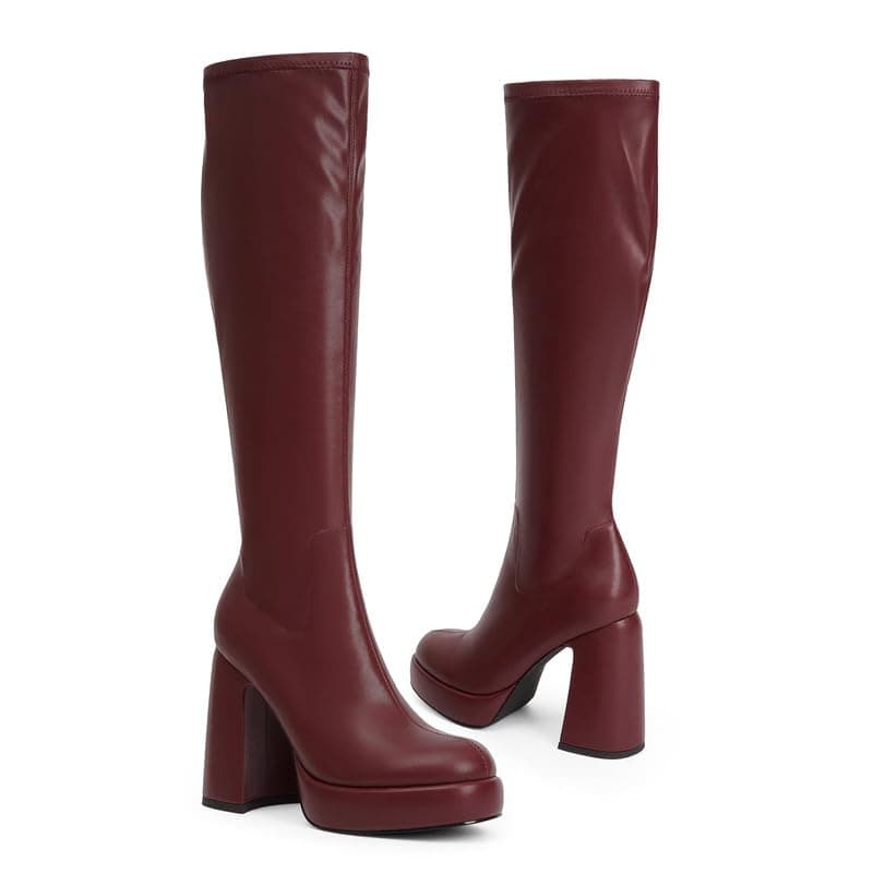 Modatope Platform Knee High Boots for Women