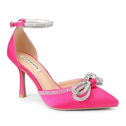 Zzheels Women's Sparkly Rhinestone Stiletto Bridal Party Heels — Rose